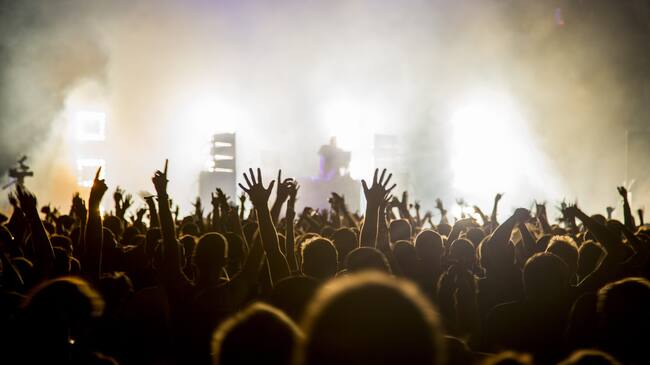 music performance with bright lights