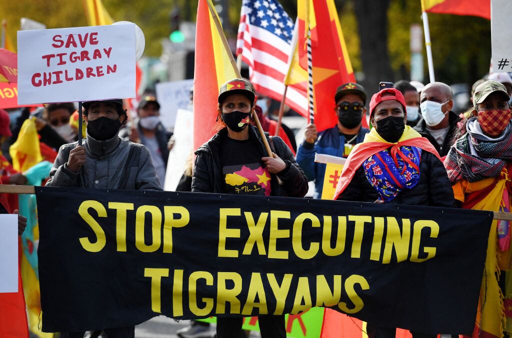 Manifestación en contra del gobierno de Etiopía en Washington