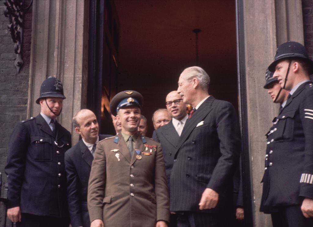 Yuri Gagarin visitando Londres en 1961