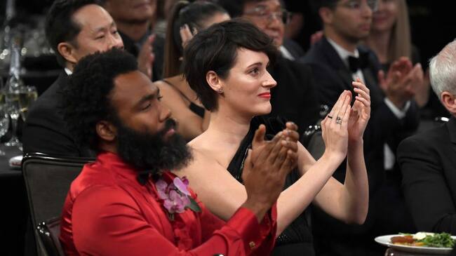 BEVERLY HILLS, CALIFORNIA - OCTOBER 25: (L-R) Donald Glover and Phoebe Waller-Bridge attend the 2019 British Academy Britannia Awards presented by American Airlines and Jaguar Land Rover at The Beverly Hilton Hotel on October 25, 2019 in Beverly Hills, California. (Photo by Frazer Harrison/BAFTA LA/Getty Images for BAFTA LA)