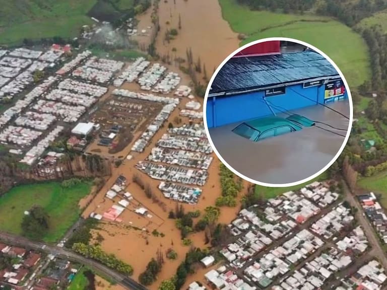 Desborde del río Rehue obliga a evacuar sectores de Angol: casas y vehículos quedaron bajo el agua