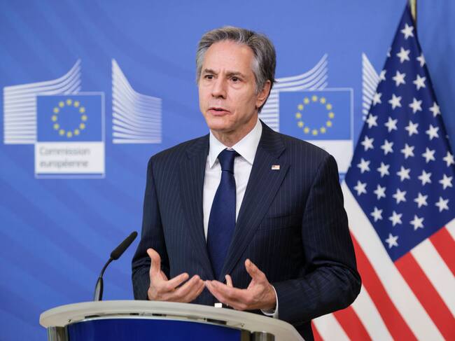 El secretario de estado de EEUU Antony Blinken ante los medios