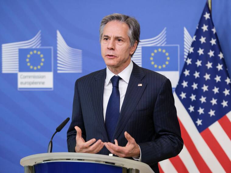 El secretario de estado de EEUU Antony Blinken ante los medios
