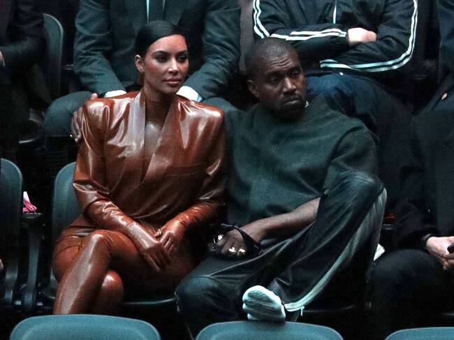 PARIS, FRANCE - MARCH 01: (EDITORIAL USE ONLY) Kim Kardashian and Kanye West attend the Balenciaga show as part of the Paris Fashion Week Womenswear Fall/Winter 2020/2021 on March 01, 2020 in Paris, France. (Photo by Pierre Suu/Getty Images)
