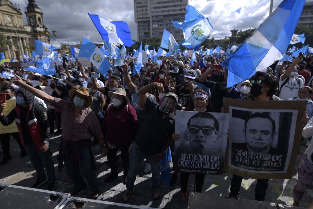 Protestas ciudadanas en contra del gobierno en Ciudad de Guatemala