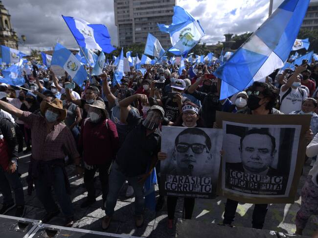 Protestas ciudadanas en contra del gobierno en Ciudad de Guatemala