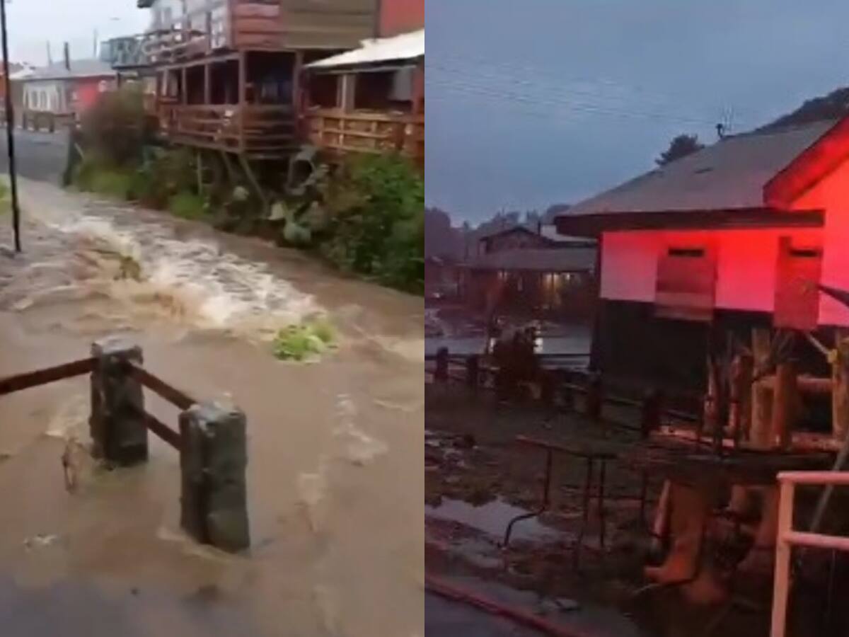 Impactantes registros: sistema frontal en Los Lagos genera inundaciones y desborde del río Choroy Traiguén