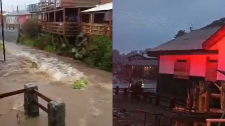 Impactantes registros: sistema frontal en Los Lagos genera inundaciones y desborde del río Choroy Traiguén