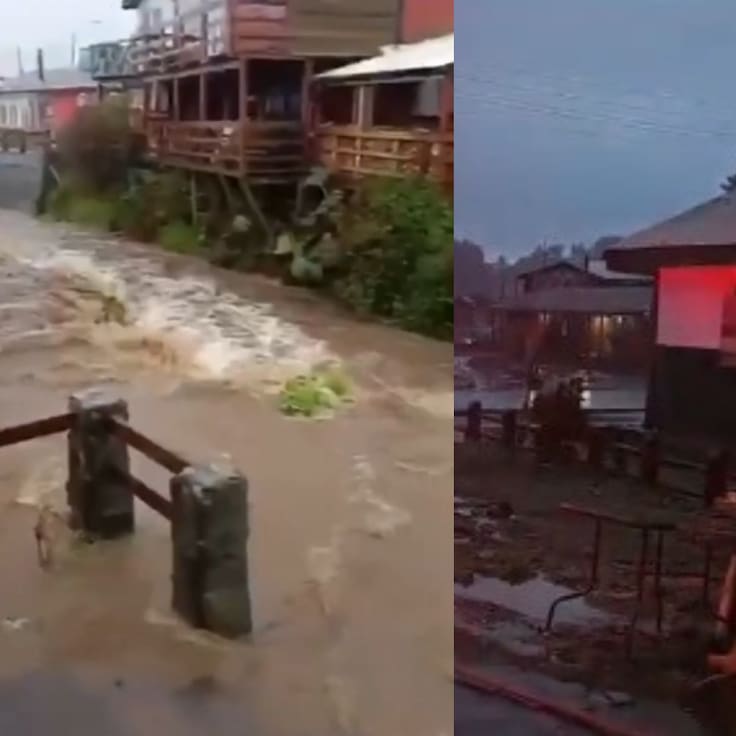 Impactantes registros: sistema frontal en Los Lagos genera inundaciones y desborde del río Choroy Traiguén