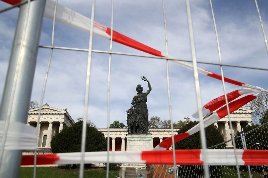 Una estatua de Bavaria cerrada en medio de la crisis del Covid-19