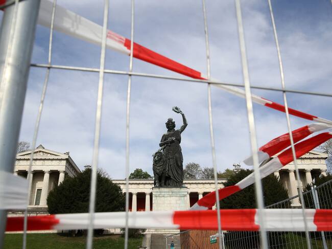 Una estatua de Bavaria cerrada en medio de la crisis del Covid-19