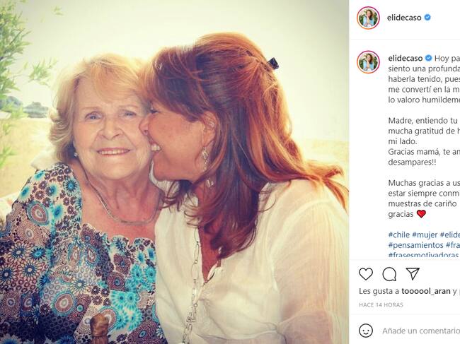 Eli de Caso anunció la muerte de su mamá | Instagram
