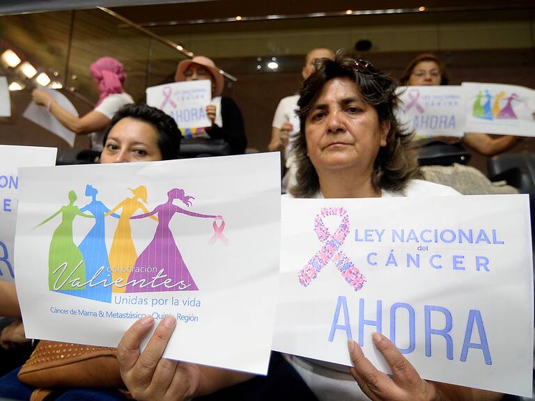 29 DE ENERO DE 2020/VALPARAISODos personas sentadas muestran unos carteles en las tribunas , durante la votación de la Ley Nacional del Cáncer en en senado
FOTO: PABLO OVALLE ISASMENDI/AGENCIAUNOE ISASMENDI/AGENCIAUNO