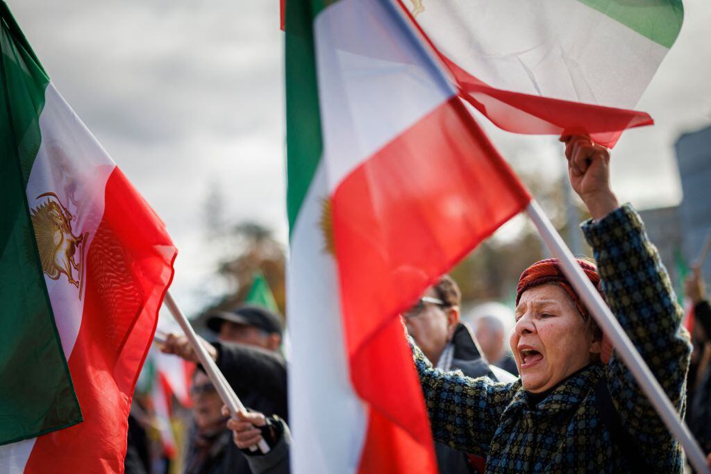 Manifestación contra el gobierno de Irán en la ciudad de Ginebra