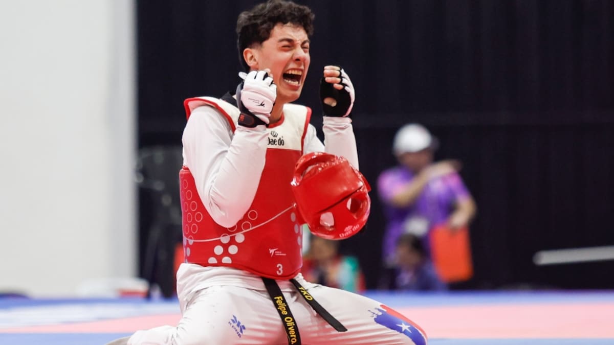 “Lo estudié mucho antes de pelear”: la emoción de Felipe Olivero tras ganar el oro en el taekwondo de los Juegos Panamericanos Junior 2025