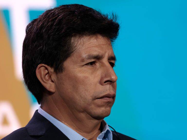 LOS ANGELES, CALIFORNIA - JUNE 09: President Pedro Castillo of Peru listens as President Gabriel Boric Chile speaks before a signing ceremony for the "International Coalition to Connect Marine Protected Areas" at the CEO Summit of the Americas on June 09, 2022 in Los Angeles, California. The CEO Summit entered its' second day of events alongside the Summit of the Americas, which is hosting leaders from across the Western Hemisphere. (Photo by Anna Moneymaker/Getty Images)