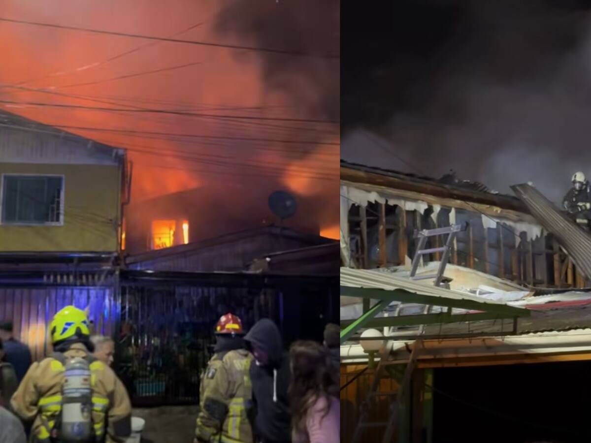 Incendio en Cerrillos deja cinco casas afectadas y dos personas lesionadas