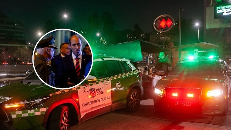 Copamiento en Metro de Santiago: ministro Arrau encabeza fiscalización con 150 carabineros en Línea 1