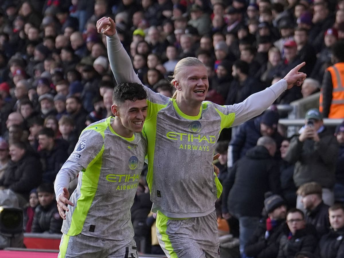 Con doblete de Haaland: Manchester City vence sin problemas al Crystal Palace y se pone a solo dos puntos del Arsenal