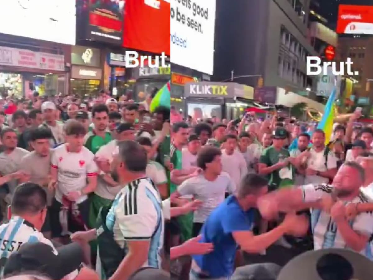 Hinchas de Argentina y Argelia se cruzaron antes del partido del Mundial y terminaron a los golpes: lamentables imágenes
