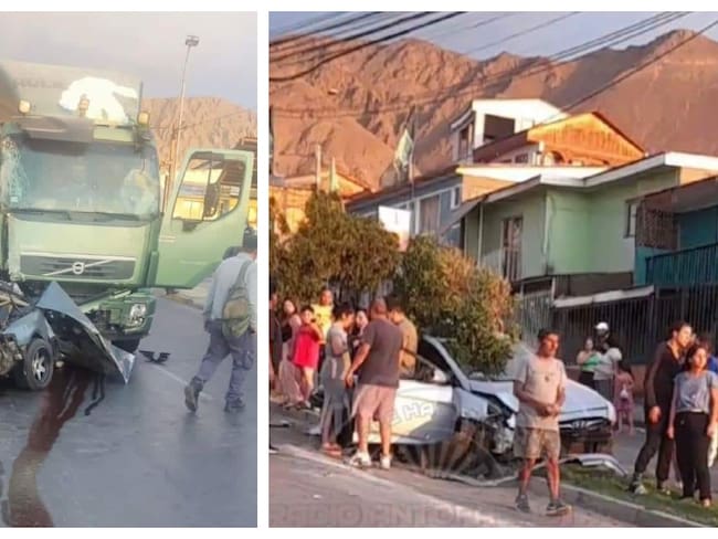 Fatal accidente de tránsito en Antofagasta: camión perdió el control e impactó 7 vehículos 