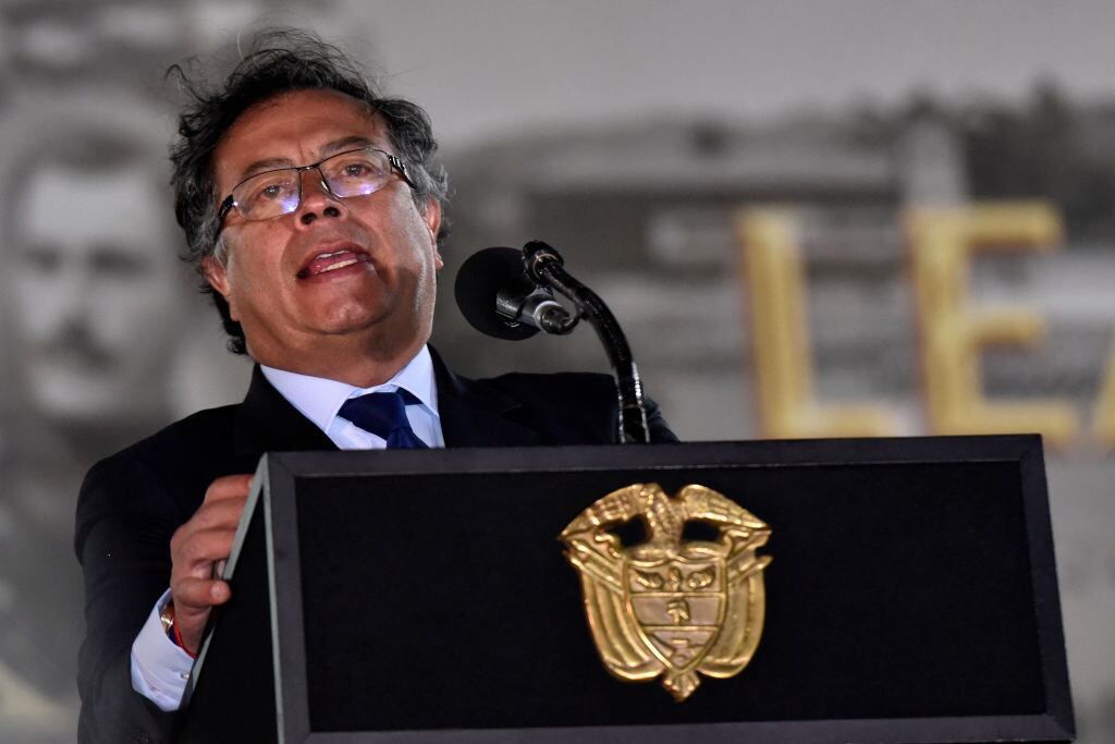 El presidente de Colombia, Gustavo Petro, en un acto oficial en Bogotá