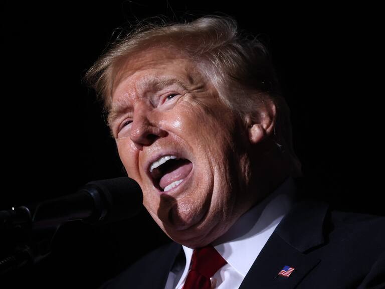 DES MOINES, IOWA - OCTOBER 09: Former President Donald Trump speaks to supporters during a rally at the Iowa State Fairgrounds on October 09, 2021 in Des Moines, Iowa. This is Trump's first rally in Iowa since the 2020 election. (Photo by Scott Olson/Getty Images)