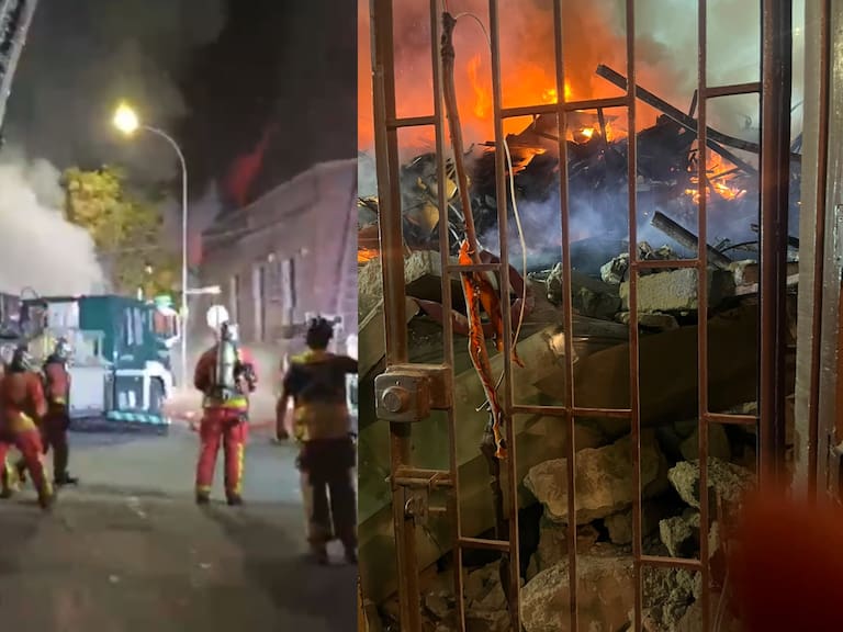 Vecinos atrapados y dos heridos por quemaduras: qué se sabe del incendio que terminó con una casa derrumbada en Santiago