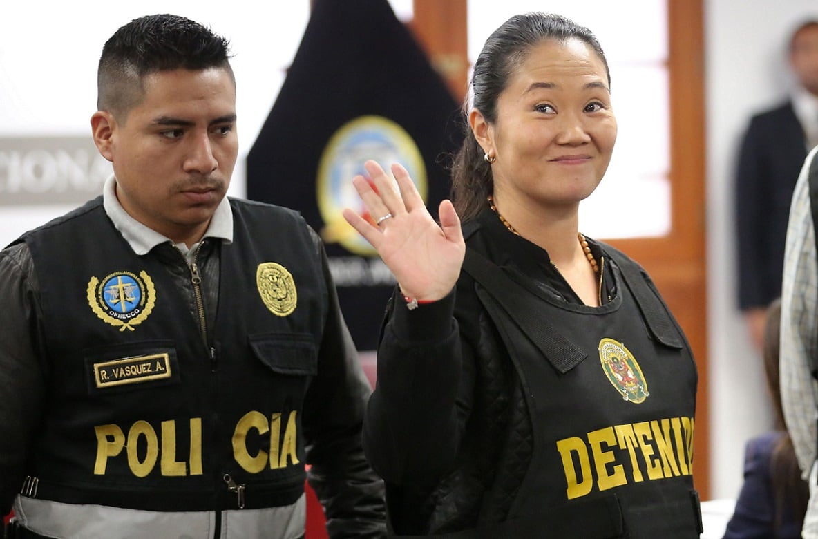 Keiko Fujimori durante uno de los juicios en su contra