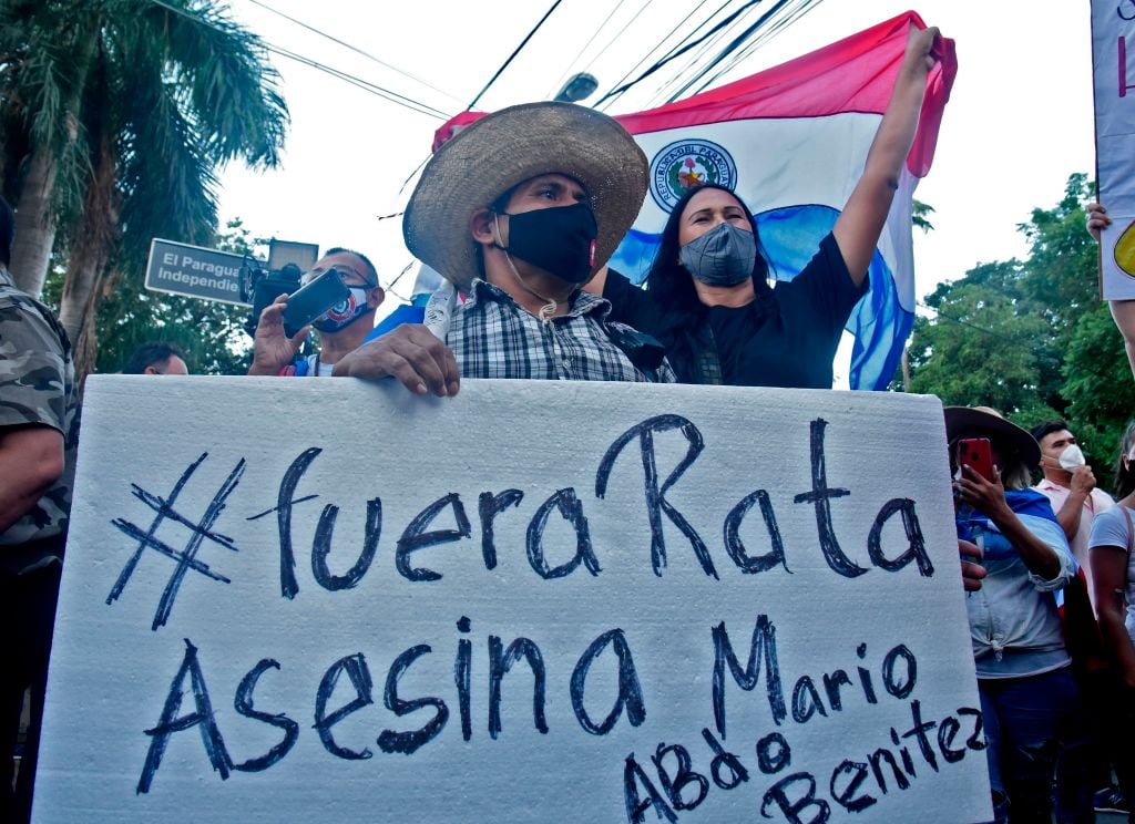 Manifestaciones contra el mandatario Mario Benítez en Asunción