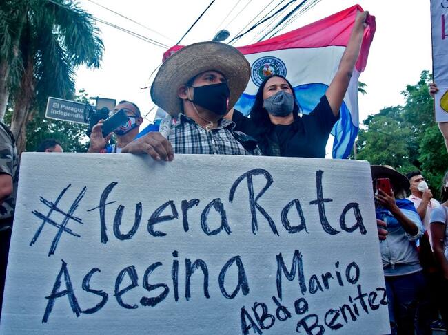 Manifestaciones contra el mandatario Mario Benítez en Asunción