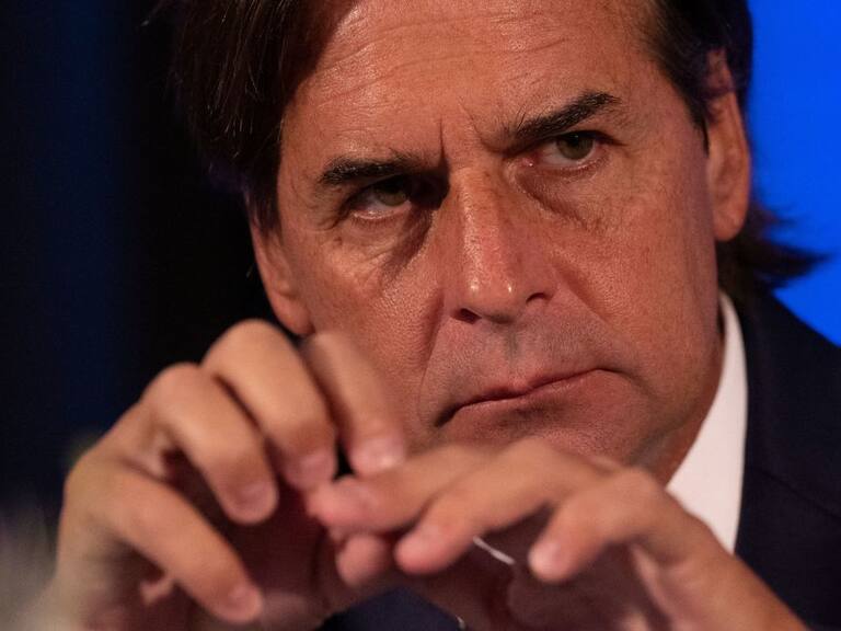 El presidente de Uruguay Luis Lacalle Pou en un evento empresarial