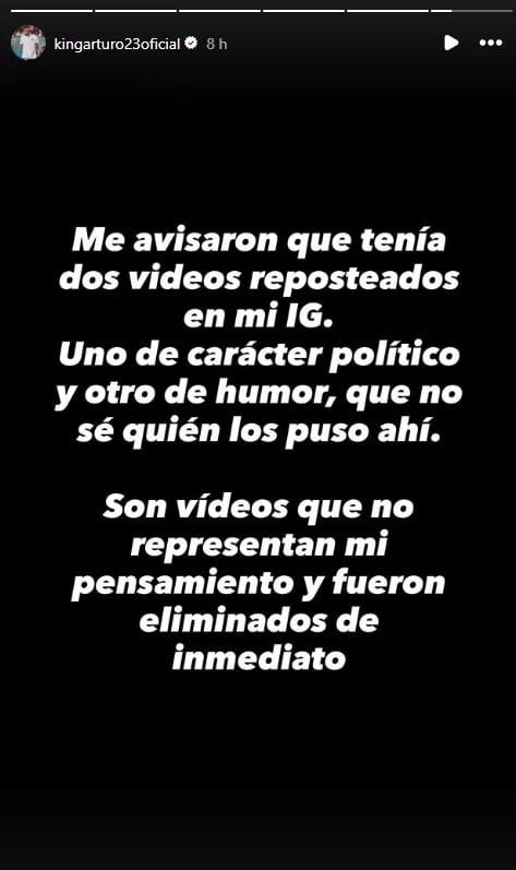 Historia de Instagram de Arturo Vidal