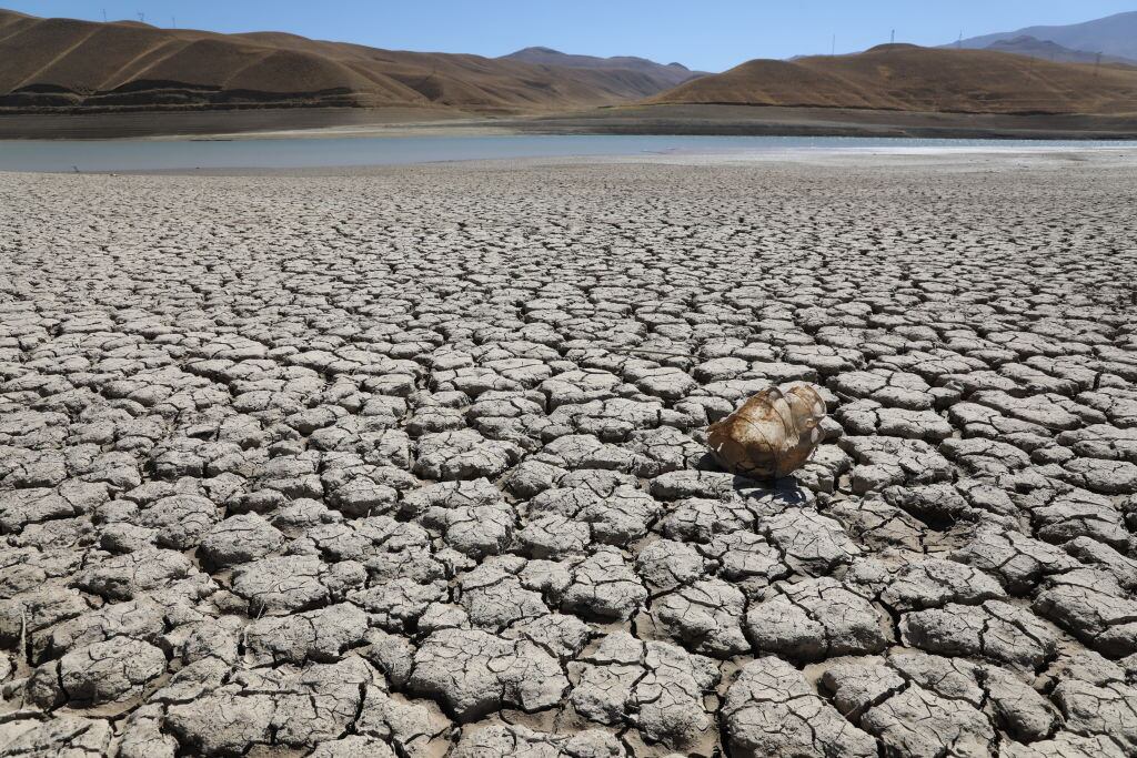 Un lago casi sin agua por el calentamiento global