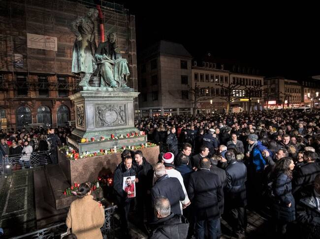 Manifestación en rechazo al ataque terrorista en Hanau