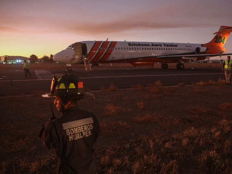 Aero Tanker aterriza en Concepción para combatir los incendios forestales