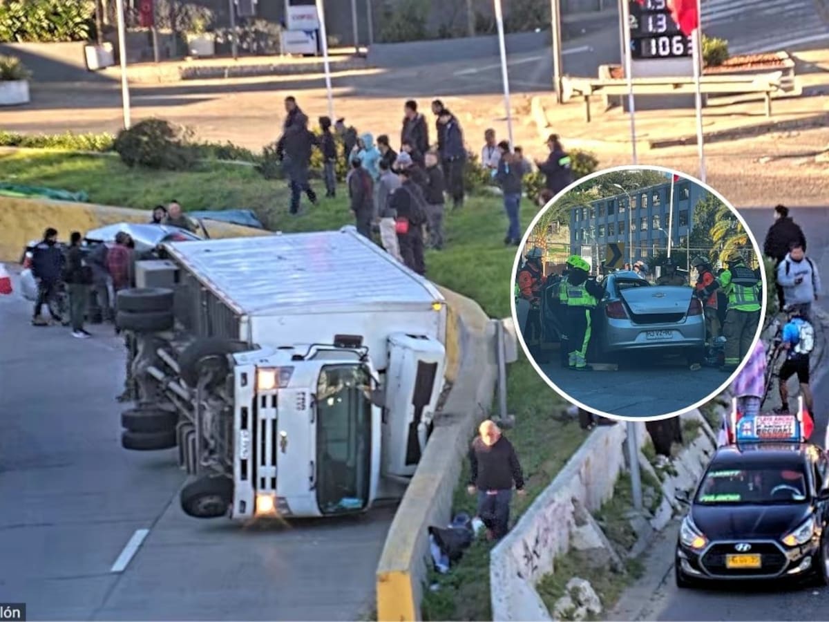 Emergencia en Valparaíso: camión volcado cae sobre vehículo menor y deja una persona lesionada