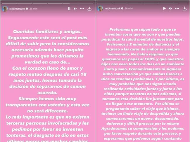 Coté López y Luis Jiménez se separan