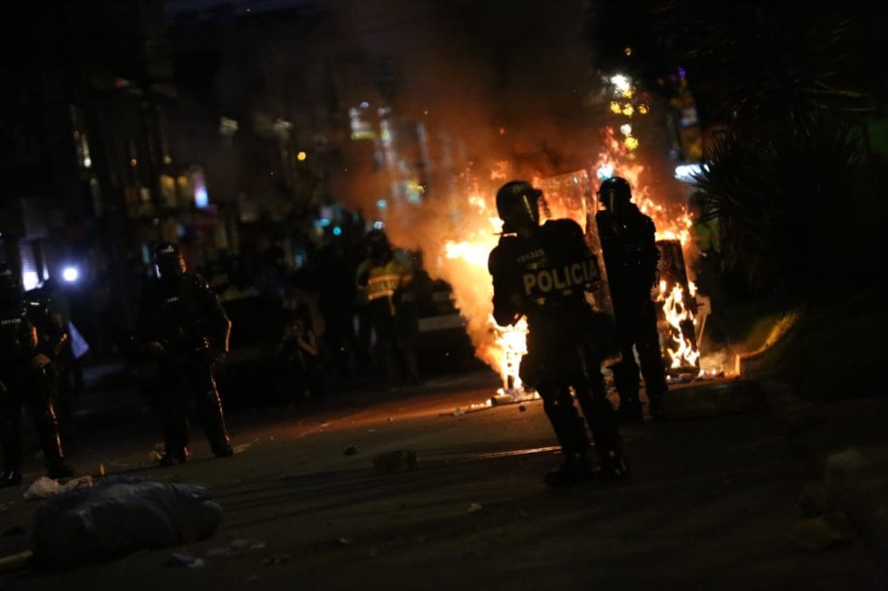 La policía de Colombia reprime las manifestaciones