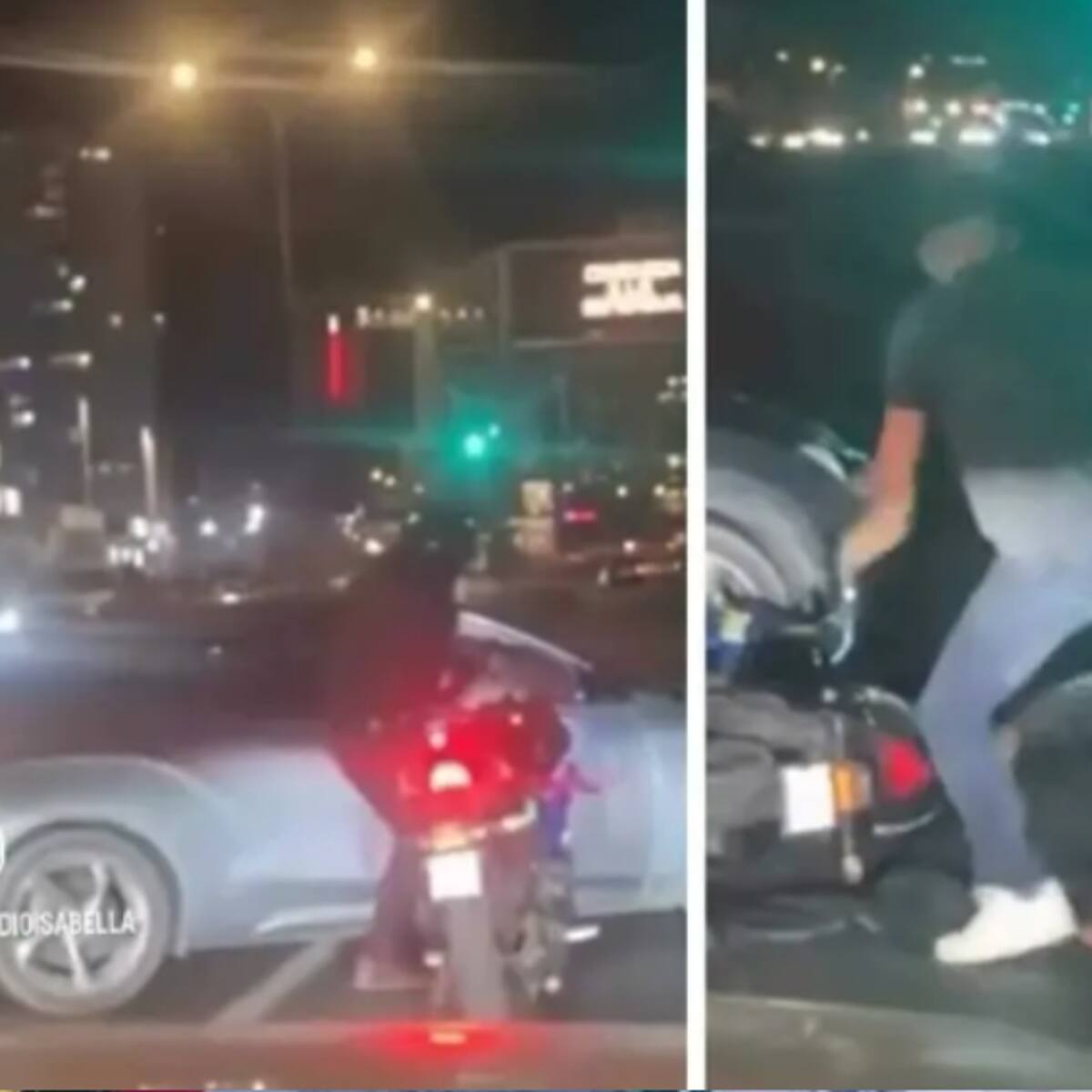 Registran violenta pelea en Antofagasta: Motorista se defendió a cascaso limpio tras ser atacado por dos hombres