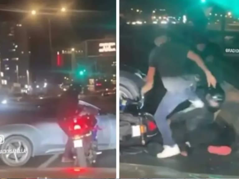 Registran violenta pelea en Antofagasta: Motorista se defendió a cascaso limpio tras ser atacado por dos hombres