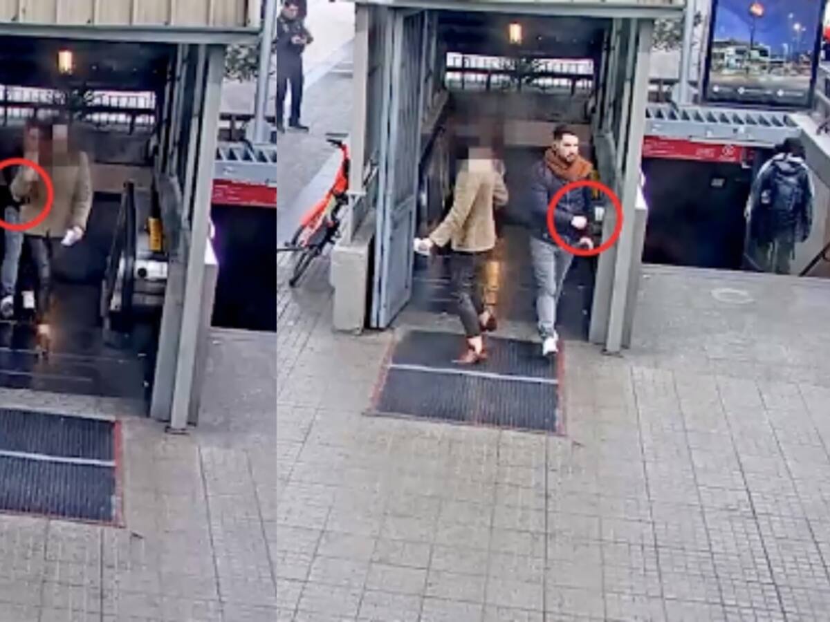 Video: mujer encara a ladrón tras robarle su celular a la salida del Metro en Las Condes