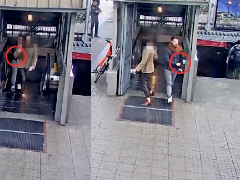 Video: mujer encara a ladrón tras robarle su celular a la salida del Metro en Las Condes