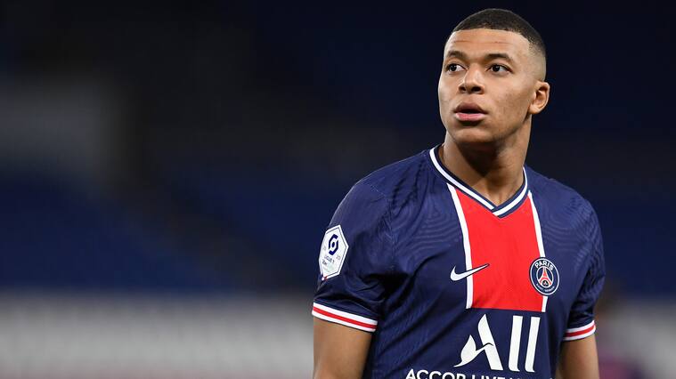 PARIS, FRANCE - FEBRUARY 21: Kylian Mbappe of Paris Saint-Germain looks on during the Ligue 1 soccer match between Paris Saint-Germain and AS Monaco at Parc des Princes on February 21, 2021 in Paris, France. (Photo by Aurelien Meunier - PSG/PSG via Getty Images)