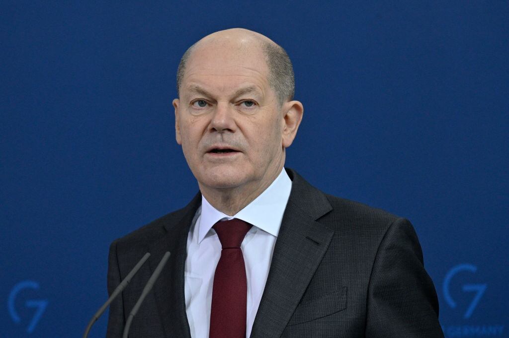 El canciller alemán Olaf Scholz en la previa de la reunión del G7