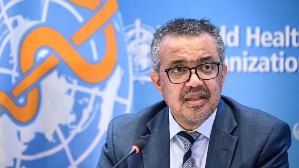 World Health Organization (WHO) Director-General Tedros Adhanom Ghebreyesus speaks during a press conference on December 20, 2021 at the WHO headquarters in Geneva. - The World Health Organization chief called for the world to pull together and make the difficult decisions needed to end the Covid-19 pandemic within the next year. (Photo by Fabrice COFFRINI / AFP) (Photo by FABRICE COFFRINI/AFP via Getty Images)