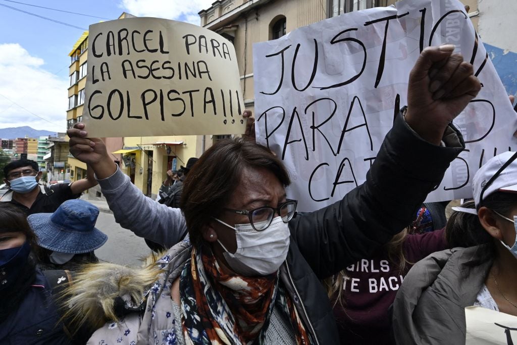 Manifestaciones en contra de Áñez en la ciudad de La Paz