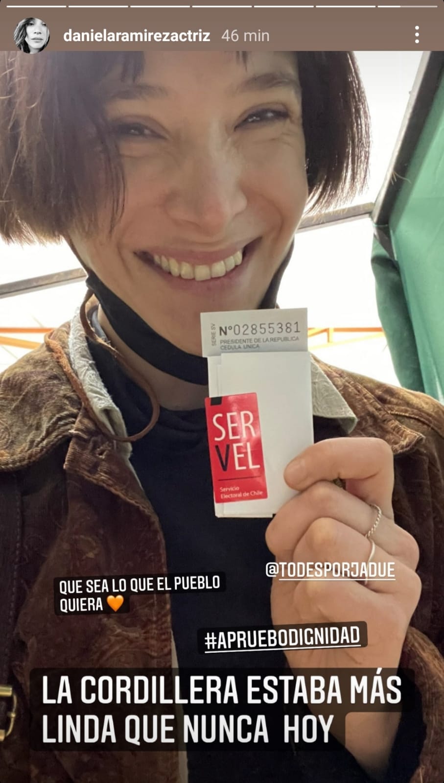 Chilenos famosos votando | Daniela Ramírez