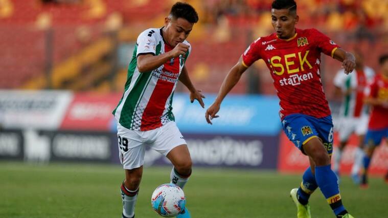 9 de Febrero del 2020/SantiagoGuillermo Soto y Luis Pavez(d) ,durante el partido valido por la Tercera fecha del Campeonato Nacional AFP PlanVital 2020, entre Union Española vs Palestino, disputado en el Estadio Santa Laura
FOTO:FRANCISCO LONGA/AGENCIAUNO
