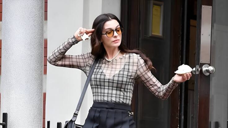 Anne Hathaway protagoniza aparatosa caída durante las grabaciones de “El diablo viste a la moda 2″